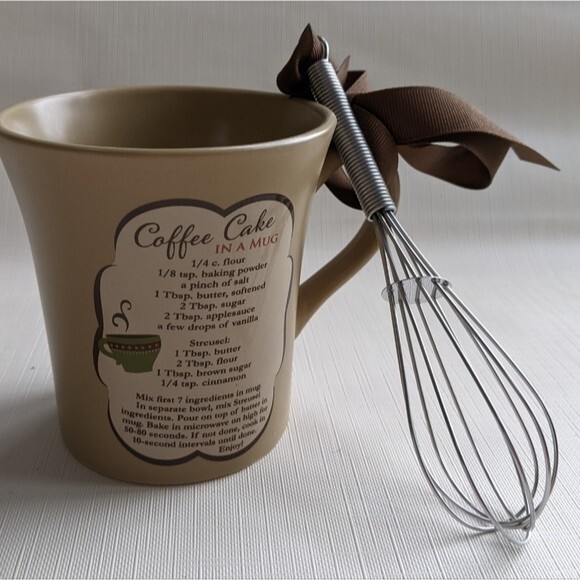 Java Blessed Day Ceramic Coffee / Tea / Cake Cup Mug & Whisk Beige - Picture 2 of 5